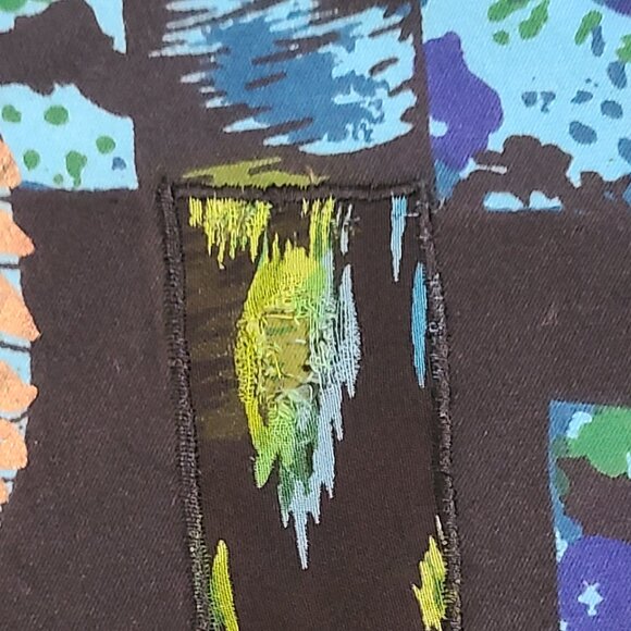 Life Style Woman Black Teal Green Gold Paisley Printed Jacket 1X - Picture 12 of 16